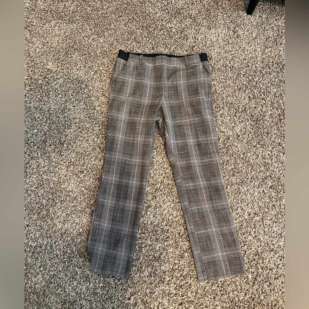 H&M Plaid Cropped Work Pants